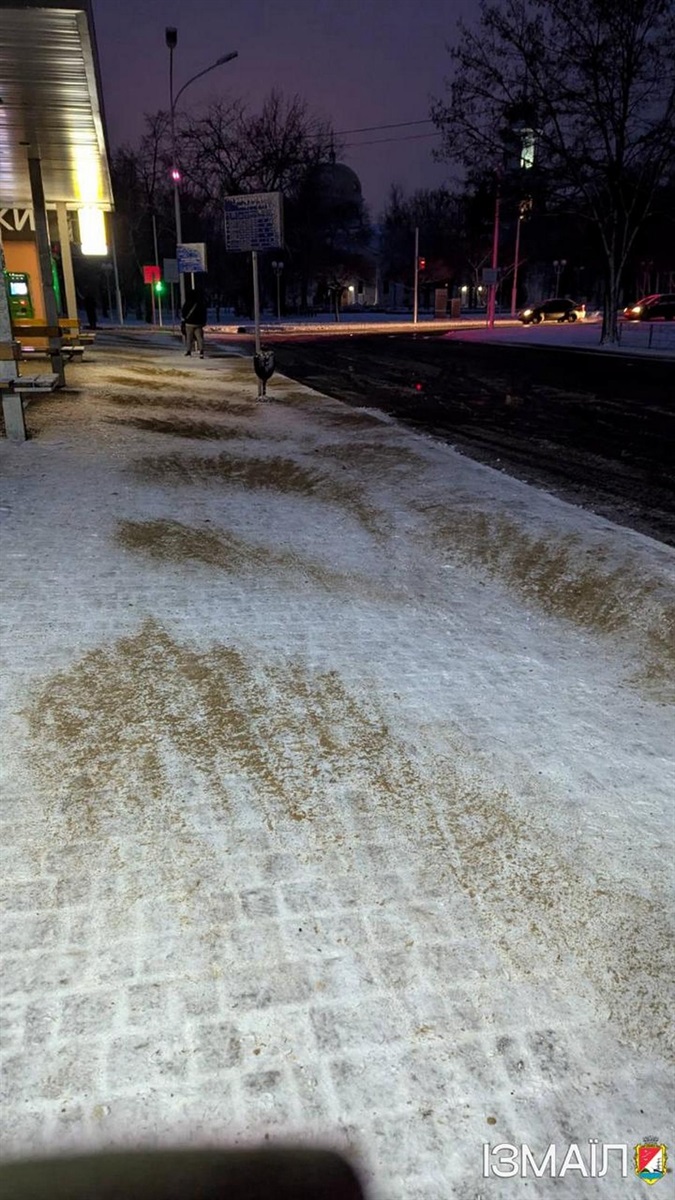 В Ізмаїлі сніг: працівники комунальних служб працюють на вулицях міста (фото)