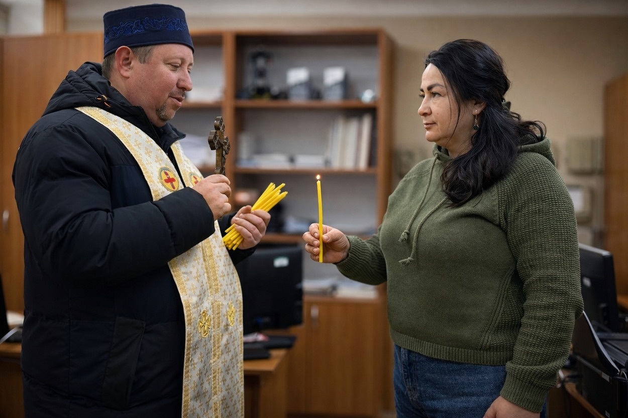 В Ізмаїлі у підрозділах Морської охорони освятили стрітенські свічки