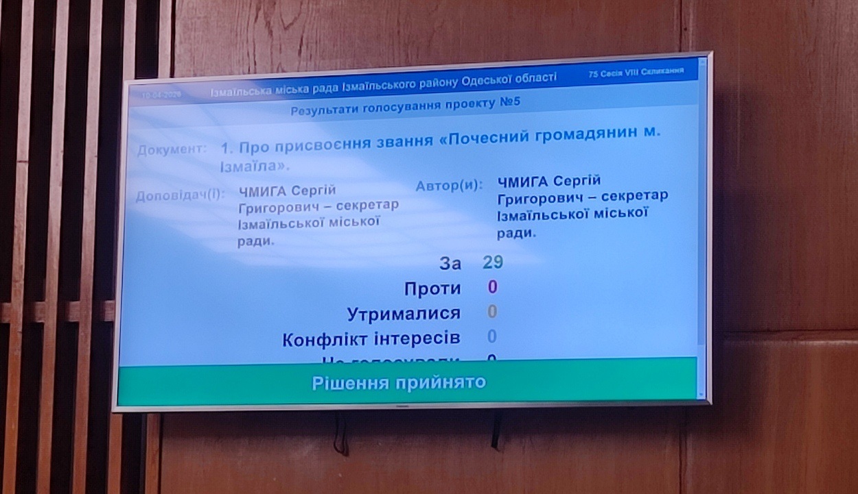 В Ізмаїлі відбулася 75 сесія міської ради, на якій присвоїли два звання «Почесний громадянин міста»